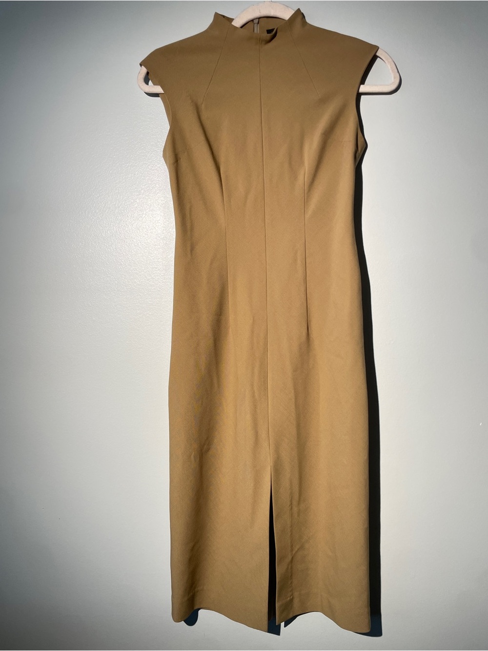 ARITZIA Talula Babaton Camel High Neck Sleeveless Tailored Jumpsuit